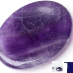 Thumb Worry Stone Amethyst Crystal Rock Crystals and Healing Stones Oval Natural